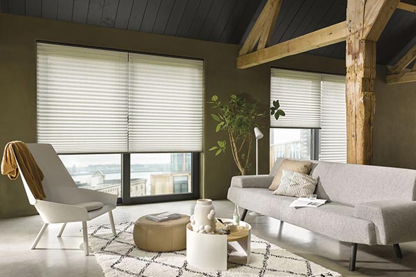 plissee wohnzimmerfenster